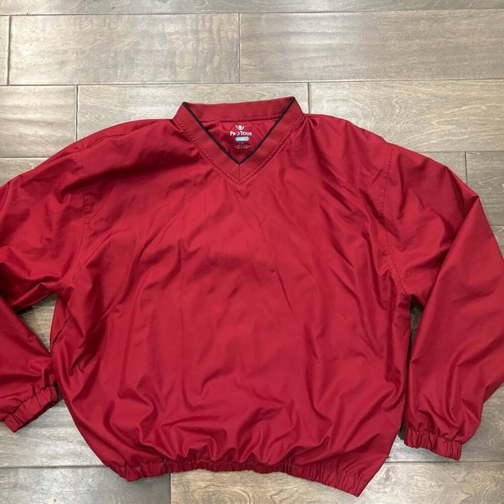 Pro Tour Men's Golf Windbreaker Lightweight Jacket Red Size M